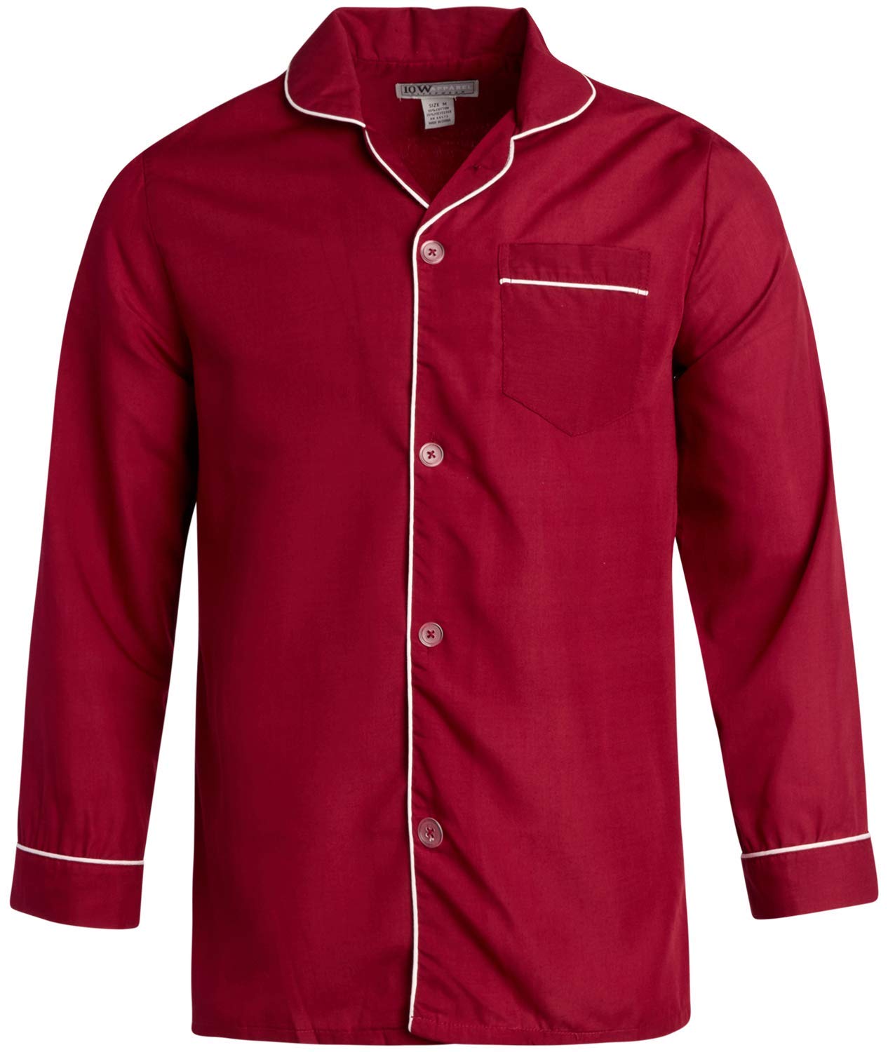 Ten West Apparel Men’s Pajamas Set - Long Sleeve Button Down Sleep Shirt and Pajama Bottoms Sleepwear Set