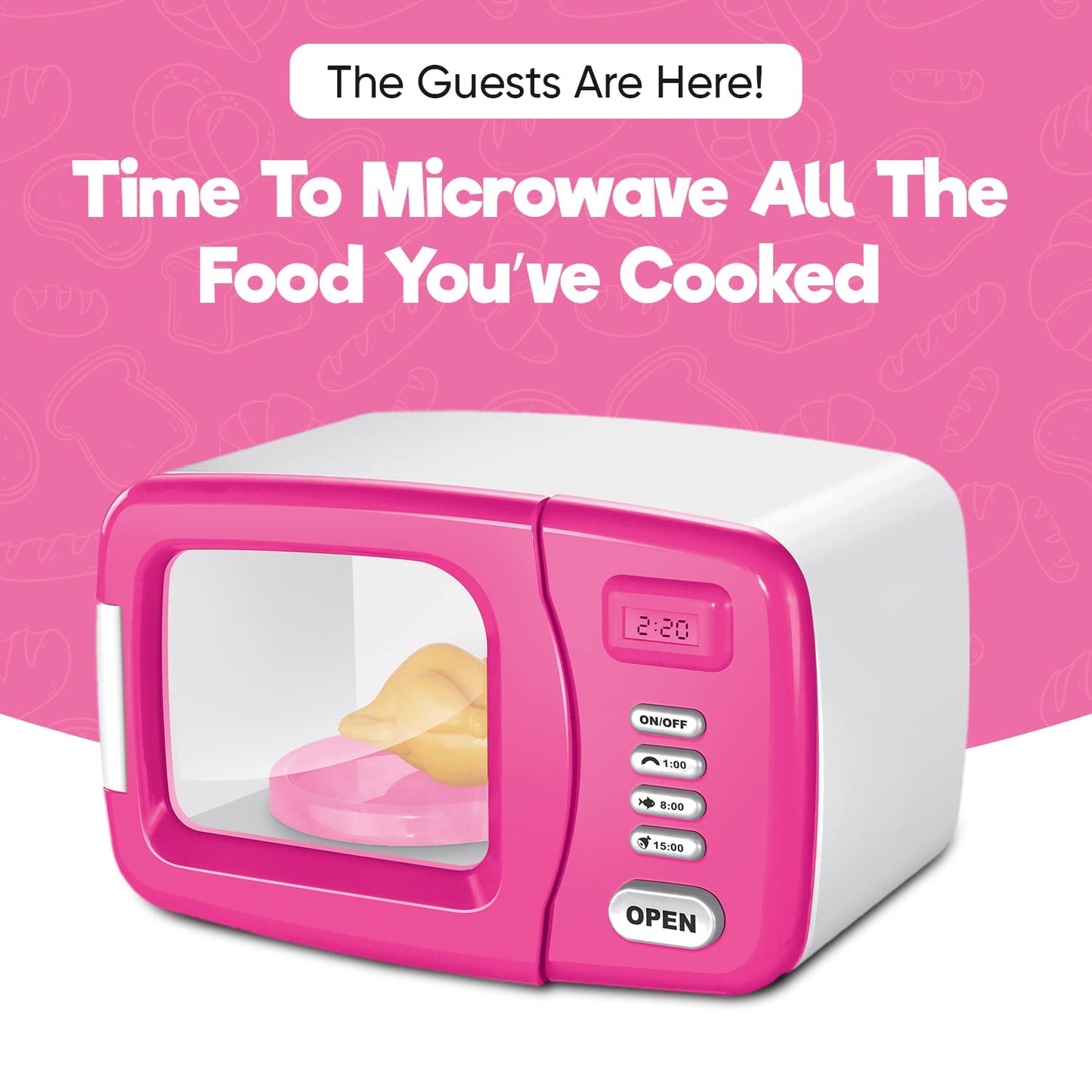 Misco Toys Kids Kitchen Appliances, Children Kitchen Pretend Play Appliance Set for Toddlers Ages 4 5 6 7 8, Real Life Functions with Lights, Sounds, and Mixers, Great Gift for Little Girls!