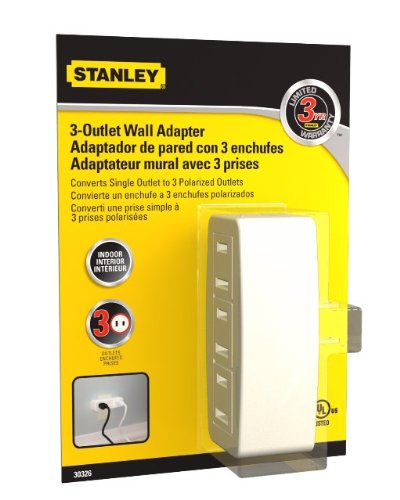 Stanley 30326 Polarized 3-Outlet Wall Adapter, White