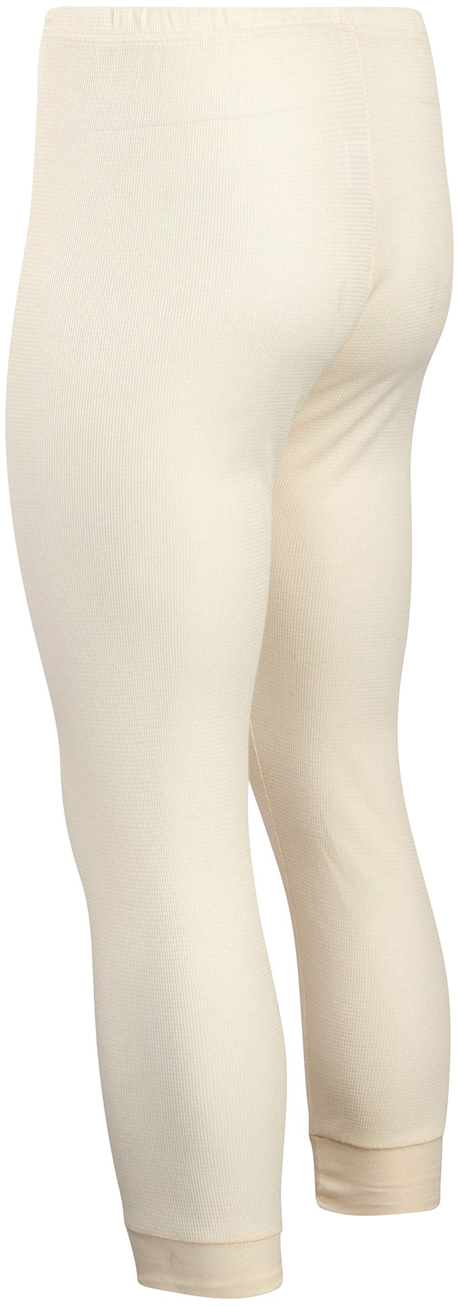 Fourcast Big Men's Thermal Pajama Set - Plus Sized Base Layer Long Sleeve Waffle T-Shirt and Long John Pants, Ecru, Size Large