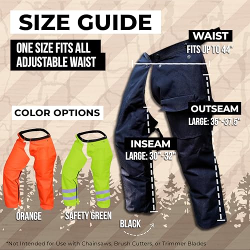 FORESTER Protective Trimmer Safety Chaps, Orange, Large (One Size Fits Most) *Not for Use with Chainsaws*
