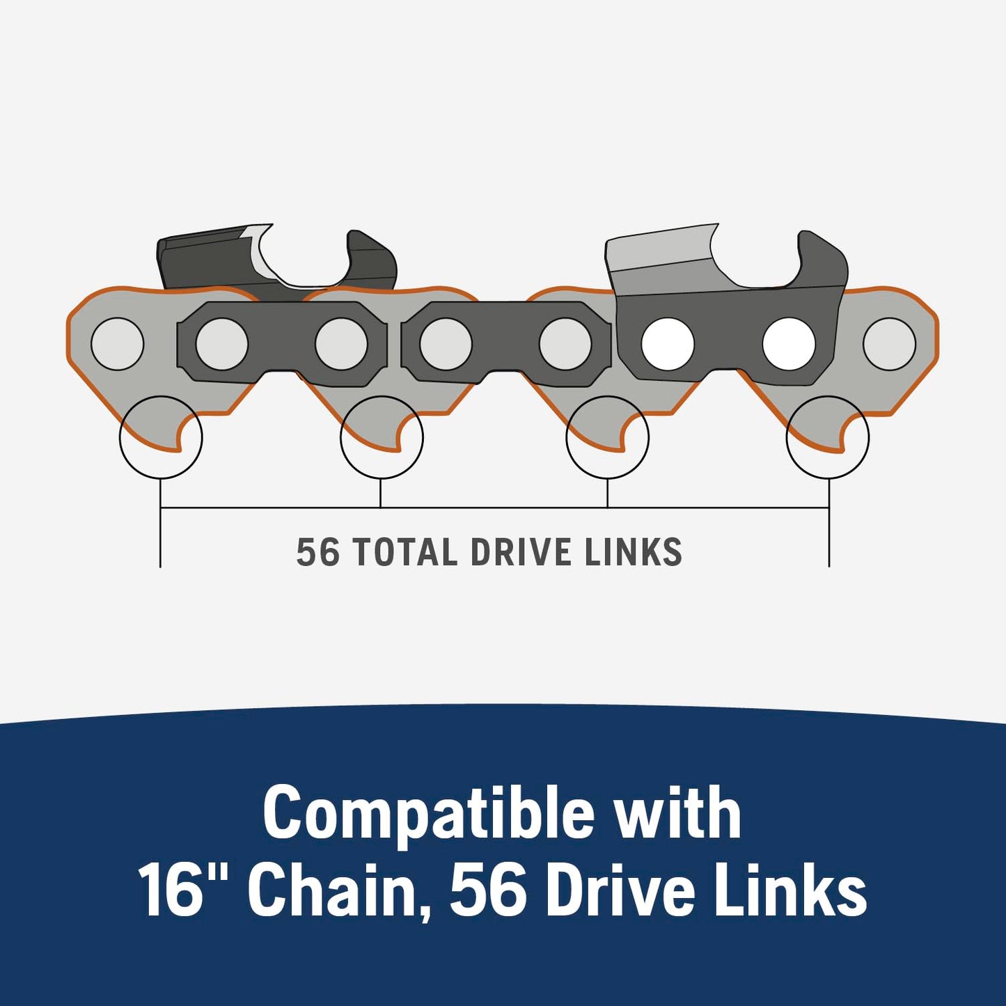 Husqvarna HL280 16 Inch Chainsaw Bar with a 3/8" mini-pitch, .050" gauge and 56 drive links