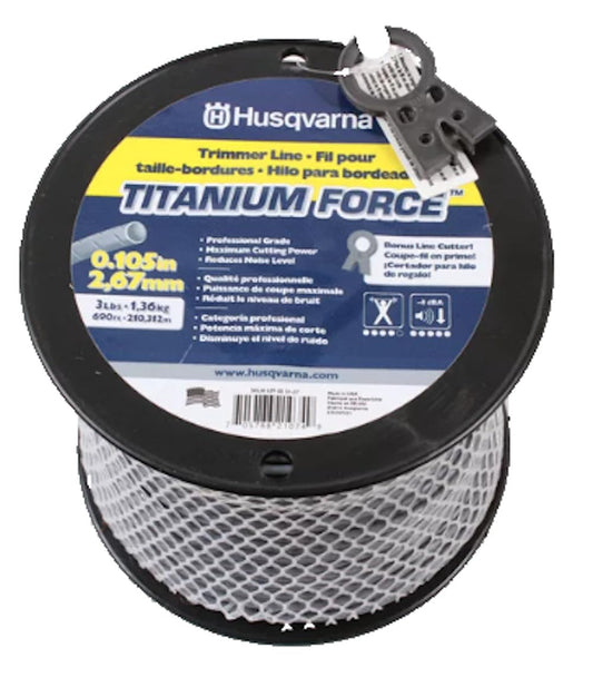 Husqvarna String Trimmer line .105-Inch 690ft Spool Titanium Force High Efficiency Long Life Faster Acceleration