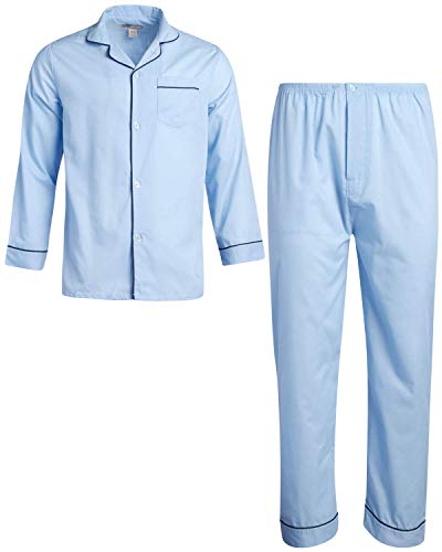 Ten West Apparel Men’s Pajamas Set - Long Sleeve Button Down Sleep Shirt and Pajama Bottoms Sleepwear Set