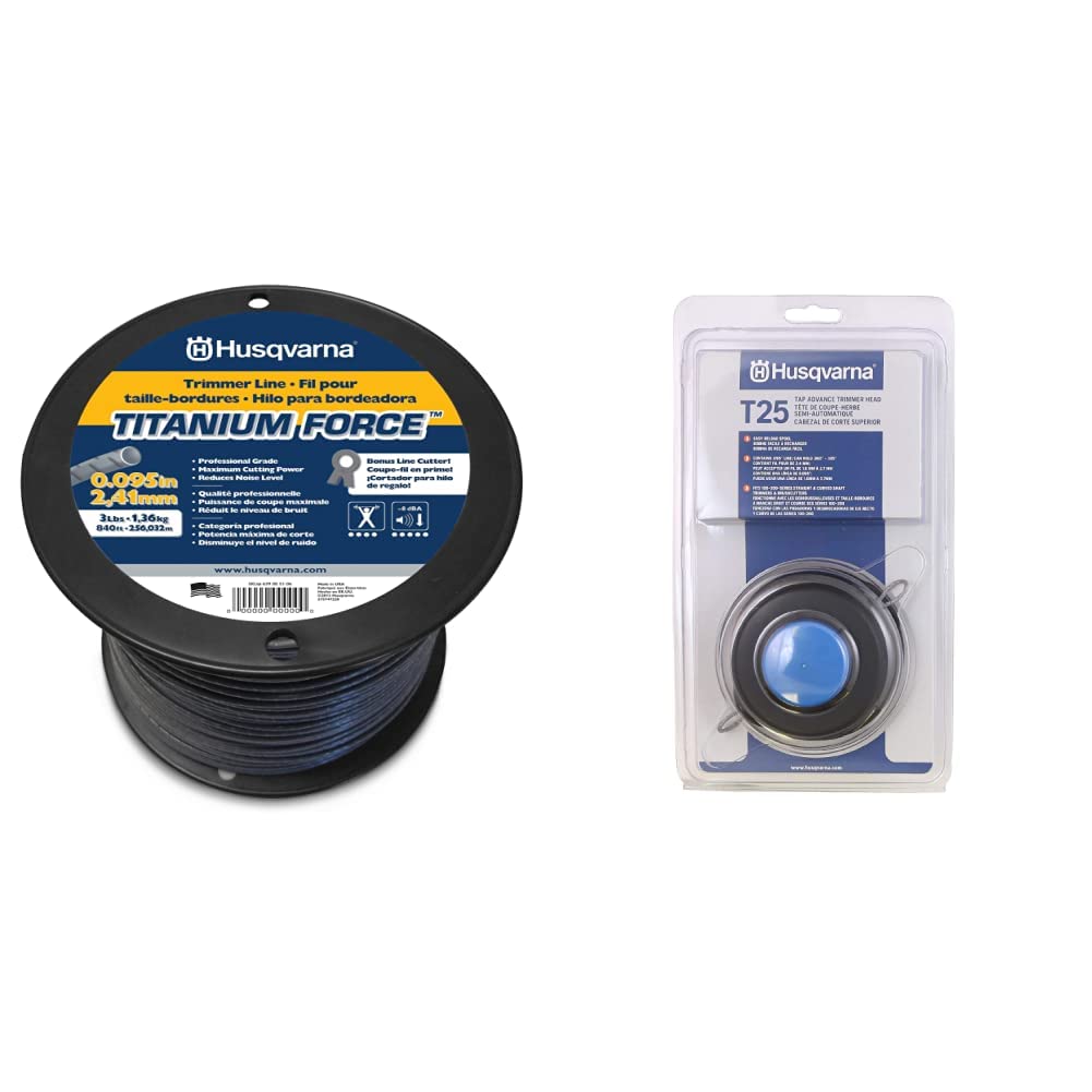 Husqvarna String Trimmer line .095-Inch 840ft Spool Titanium Force High Efficiency Long Life Faster Acceleration