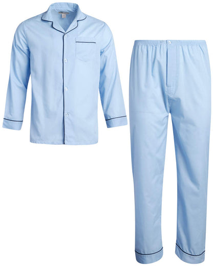 Ten West Apparel Men’s Pajamas Set - Long Sleeve Button Down Sleep Shirt and Pajama Bottoms Sleepwear Set
