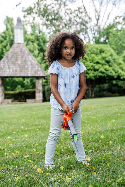 Husqvarna 125B Toy Leaf Blower, Light-Up Engine Makes Noise and Blows Out Real Air, Toddler Toys for Ages 3 and Up, Plastic, Orange/Gray, 589746402