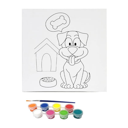 Misco Toys Canvas Paint Party Kits, 11 Piece Art kit Pre-Drawn Outline Canvas for Paint and Sip 8 Colors and Brush Included, Great Gift for Kids 4+ and Adults Too!