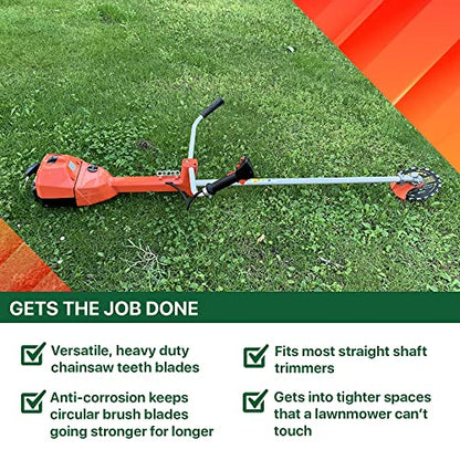 FORESTER Brush Cutter Blades - Trimmer Chainsaw Tooth Saw Blade - for Trimming Trees, Can Replace String Trimmer, Underbrush, and More