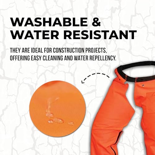 FORESTER Protective Trimmer Safety Chaps, Orange, Large (One Size Fits Most) *Not for Use with Chainsaws*