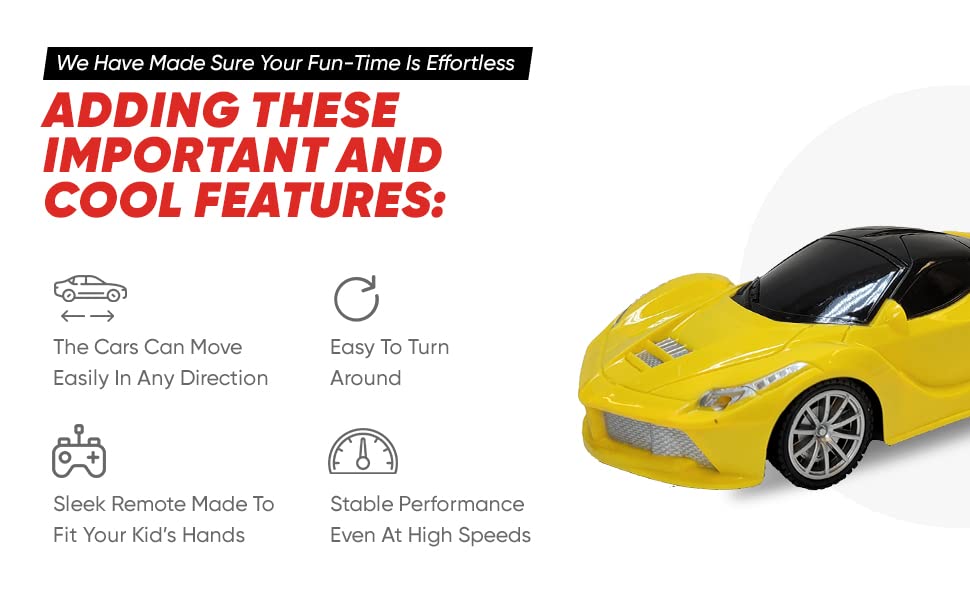 Skidz RC Cars for Kids, Remote Control Toy Car; High Speed Racer Boys Ages 6-7 Years 8-12 4WD Off-Road 1:24 Scale 2 Two Pack R/C Set 27mhz and 49Mhz 4Channel, Full Function (Blue and Yellow)