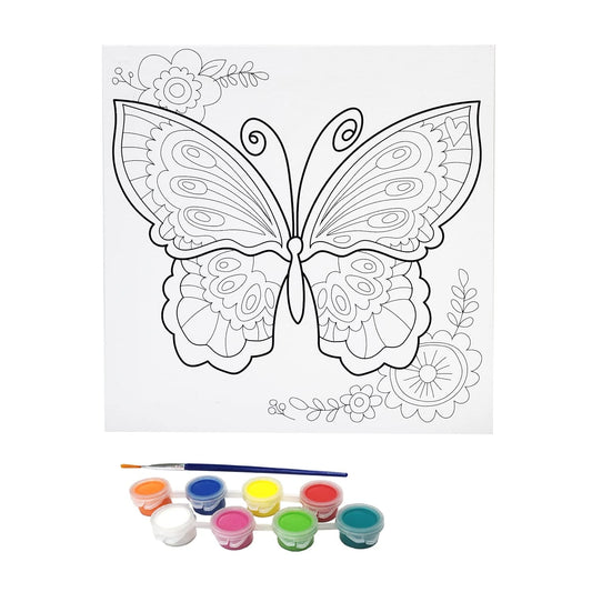 Misco Toys Canvas Paint Party Kits, 11 Piece Art kit Pre-Drawn Outline Canvas for Paint and Sip 8 Colors and Brush Included, Great Gift for Kids 4+ and Adults Too!