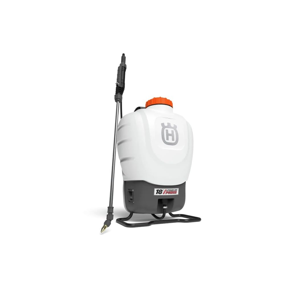 Husqvarna 4-Gallon Battery Backpack Sprayer, Garden Sprayer Runs on 18V Battery, No Pumping Required, Battery and Charger Included