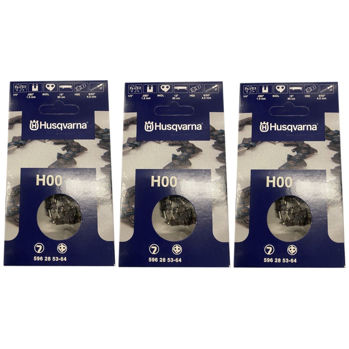 Husqvarna 596285364 Polesaw Chain H00 1/4" .050 64 DL Replaces 503305454 3 Pack
