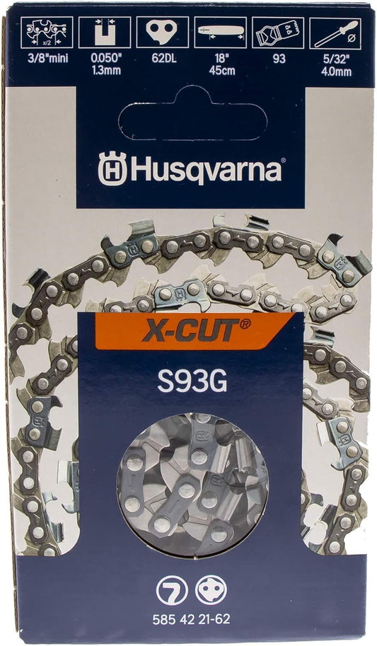 Husqvarna 585422162 S93G 18" Chain 3/8 Mini .050 62 DL