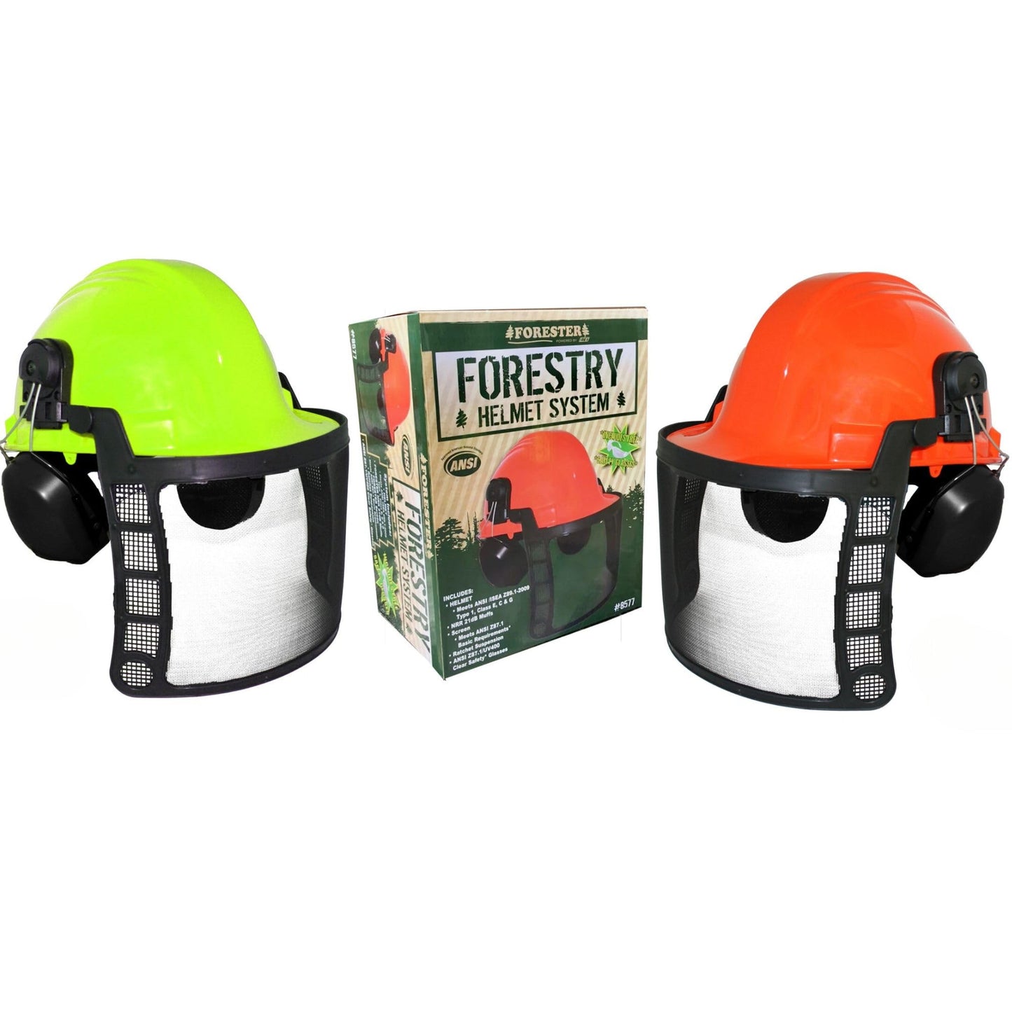 FORESTER Safety Helmet - Original Forestry Hard Hat Arborist Gear Mesh Face Shield Hearing Protection Chainsaw Helmets Portable Woodsman Hardhat Safety Construction Hat Orange