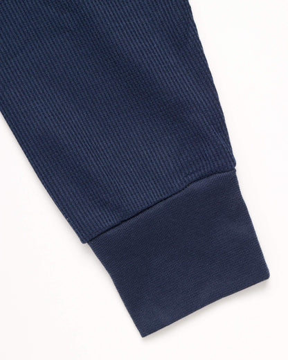 Fourcast Big Men's Thermal Pajama Set - Plus Sized Base Layer Long Sleeve Waffle T-Shirt and Long John Pants, Navy, Size Large