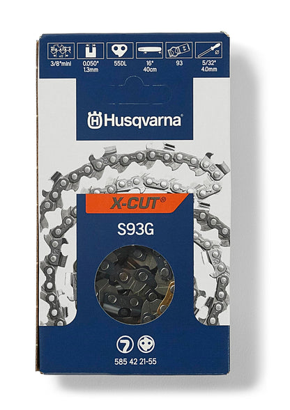 Husqvarna 585422155 X-Cut S93G 18 Inch Chainsaw Chain, 3/8" Mini Pitch, 050" Gauge