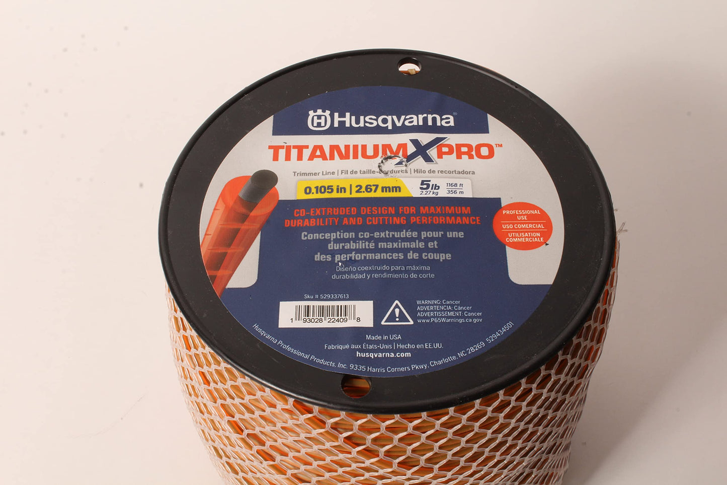 Husqvarna 529337613 Titanium XPro Round Trimmer Line 1168' 5lb Spool .105"