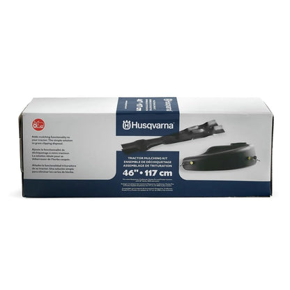 Husqvarna 46-Inch Mulch Kit for Lawn Tractor or Zero-Turn Mower, Mulch Plate Attachment with Two Lawn Mower Blades and Mounting Hardware, Black