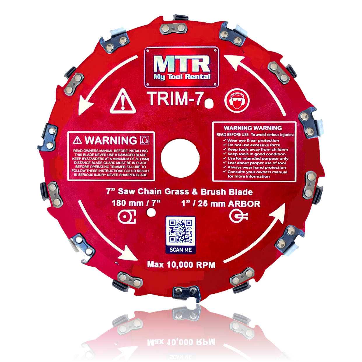 MTR 7” Saw Chain Tooth Brush Cutter Blade Kit Includes 3 Files 2 Washers 14 Tooth Circular Blade Weed Eater Cutter Trimmer 10,000RPM Steel Grass Brush Cutter Blade