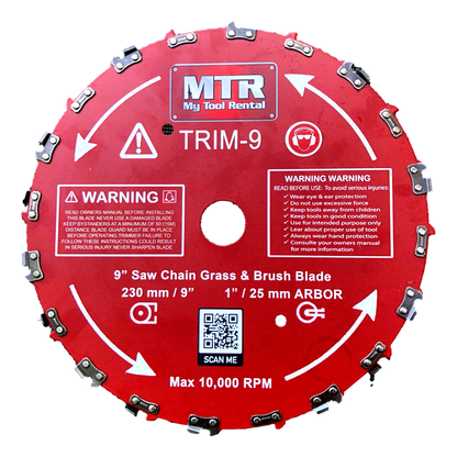 MTR 9” Saw Chain Tooth Brush Cutter Blade Kit Includes 3 Files 2 Washers 20 Tooth Circular Blade Weed Eater Cutter Trimmer 10,000RPM Steel Grass Brush Cutter Blade