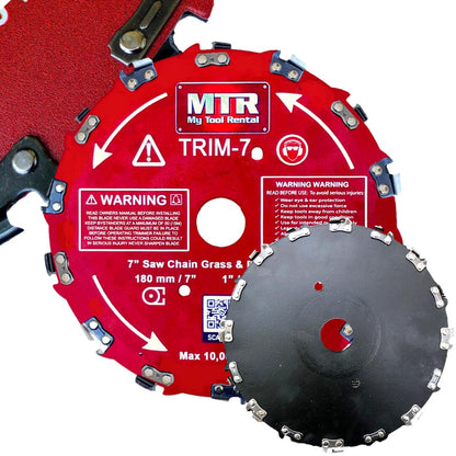 MTR Saw Chain Tooth Brush Cutter Blades Circular Blade Weed Eater Cutter Trimmer 10,000RPM Steel Grass Brush Cutter Blade Forest Trees Wood Metal Multi Use Blades & Bundle Kits (7")