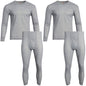 Fourcast Big Men's Thermal Pajama Set - Plus Sized Base Layer Long Sleeve Waffle T-Shirt and Long John Pants, Ash, Size 2XL