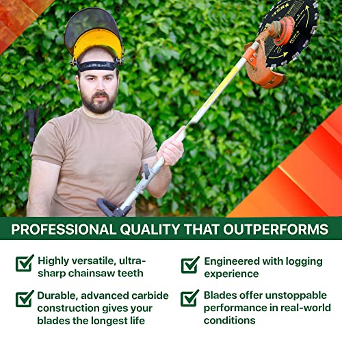 FORESTER Brush Cutter Blades - Trimmer Chainsaw Tooth Saw Blade - for Trimming Trees, Can Replace String Trimmer, Underbrush, and More