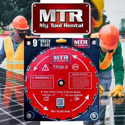 MTR Saw Chain Tooth Brush Cutter Blades Circular Blade Weed Eater Cutter Trimmer 10,000RPM Steel Grass Brush Cutter Blade Forest Trees Wood Metal Multi Use Blades & Bundle Kits (9" KIT)