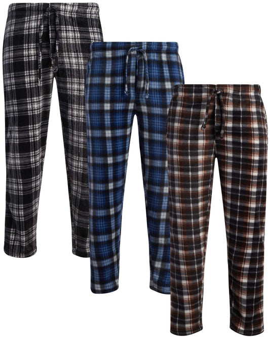 Ten West Apparel Men’s Pajama Bottoms – 3 Pack Flannel Fleece Sleep and Lounge Pants (M-XXL)