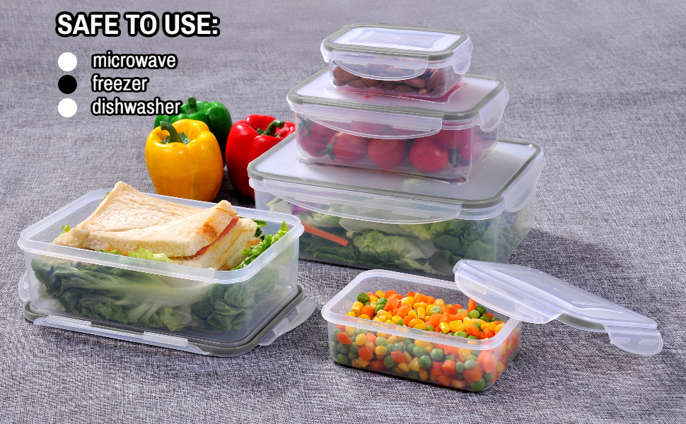 MTR 16 PC Value Pack Storage Containers BPA Free Kitchen Stackable Storage Pantry Organization Dishwasher Safe Microwave Safe  Freezer Safe Airtight Silicone Containers Leakproof & Reusable