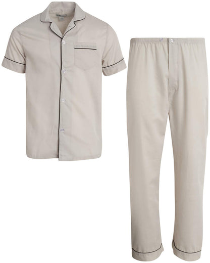 Ten West Apparel Men's 2-Piece Pajama Set with Short Sleeve Shirt and Long Pants