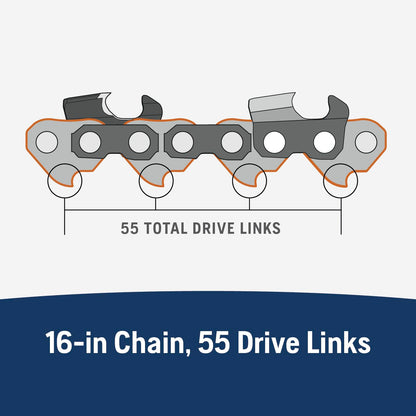 Husqvarna 585422155 X-Cut S93G 18 Inch Chainsaw Chain, 3/8" Mini Pitch, 050" Gauge