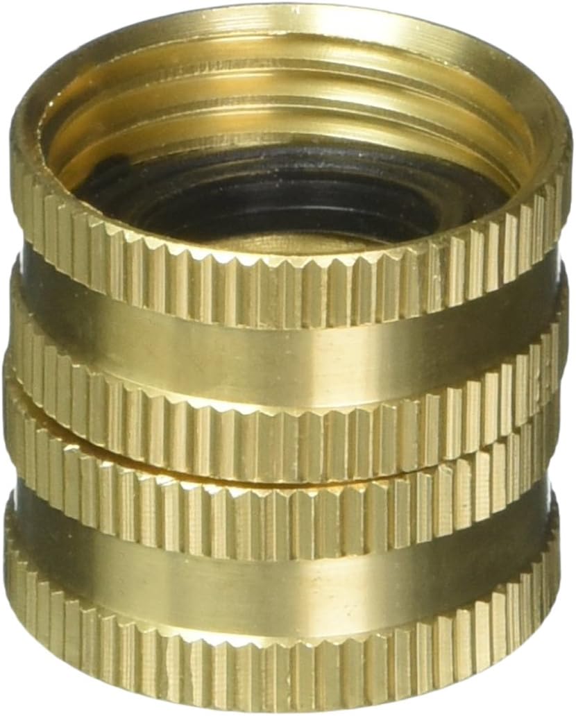 Gilmour Brass x NH 807734-1001 Heavy Duty Hose Connector Double Female Swivel 3/4 inch, 3/4-Inch by 3/4-Inch