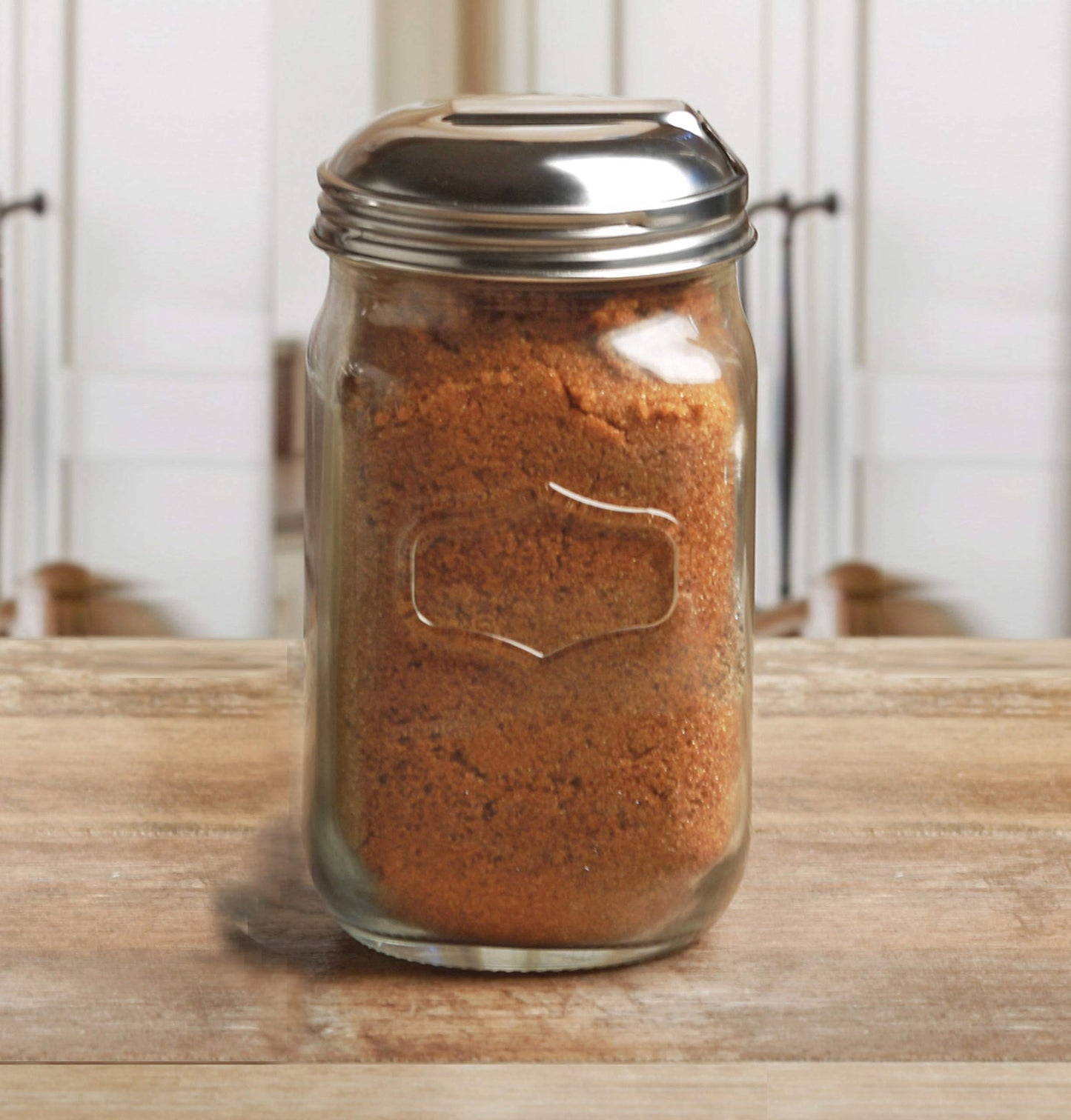 Circleware Yorkshire Mason Sugar Jar Glass Canister with Metal Lid Home Kitchen Glassware Food Preserving Storage Container for Coffee, Tea, Spices, Cereal and Farmhouse Decor, 18.25 oz, Clear