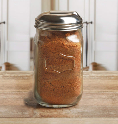 Circleware Yorkshire Mason Sugar Jar Glass Canister with Metal Lid Home Kitchen Glassware Food Preserving Storage Container for Coffee, Tea, Spices, Cereal and Farmhouse Decor, 18.25 oz, Clear