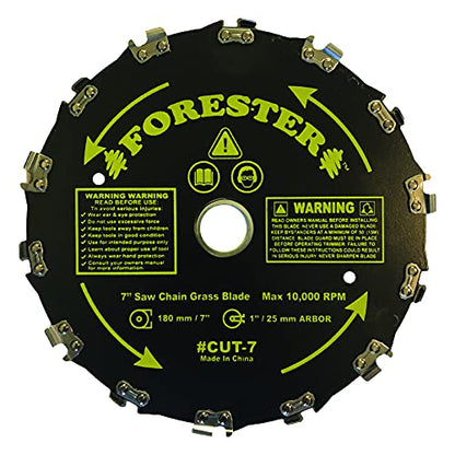 FORESTER Brush Cutter Blades - Trimmer Chainsaw Tooth Saw Blade - for Trimming Trees, Can Replace String Trimmer, Underbrush, and More