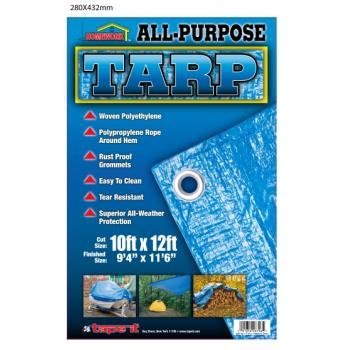 All-Purpose Polyethelene Blue Tarp - 10' x 12'