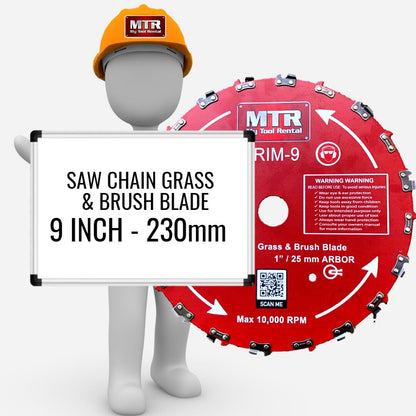 MTR Saw Chain Tooth Brush Cutter Blades Circular Blade Weed Eater Cutter Trimmer 10,000RPM Steel Grass Brush Cutter Blade Forest Trees Wood Metal Multi Use Blades & Bundle Kits (9" KIT)