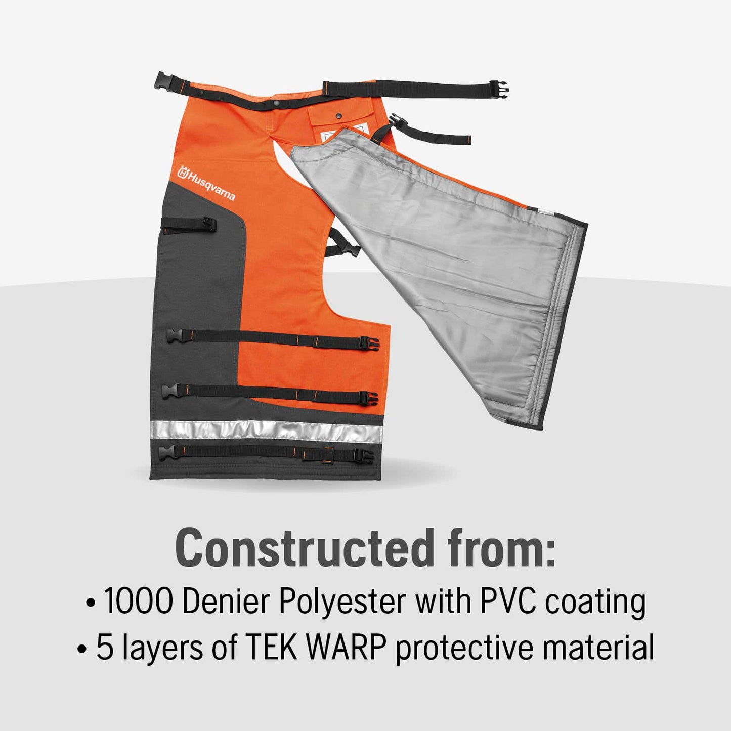 Husqvarna unisex adult 36-38 In. Orange/Gray Tech. Technical Chaps, Orange, 36 to 38-Inch US