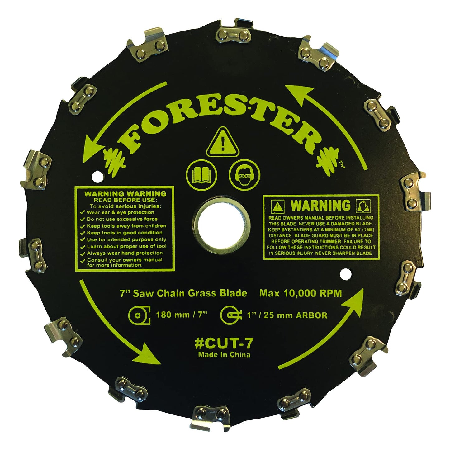 FORESTER Brush Cutter Blades - Trimmer Chainsaw Tooth Saw Blade - for Trimming Trees, Can Replace String Trimmer, Underbrush, and More