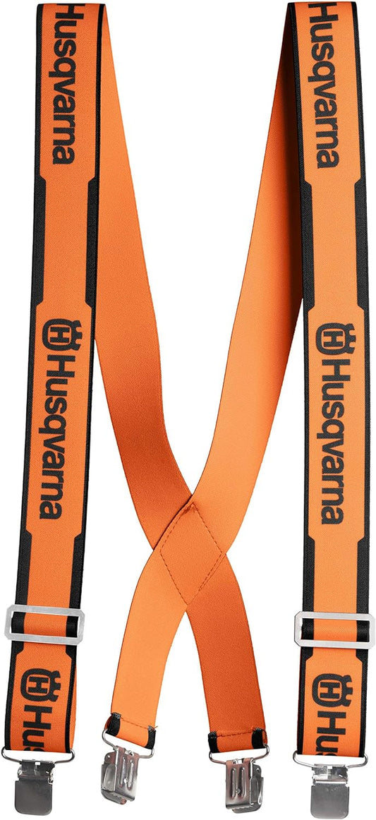 Genuine Husqvarna 505618500 Orange Suspenders with Metal Clips