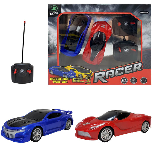Skidz 2-Pack RC Cars for Boys Age 4-7 Years Old - High Speed 1:24 Scale Remote Control Car Toy, 2-Channel Fast-Performing Racing Car, Battery Controlled Toys - Set for Boy Kids & Girls