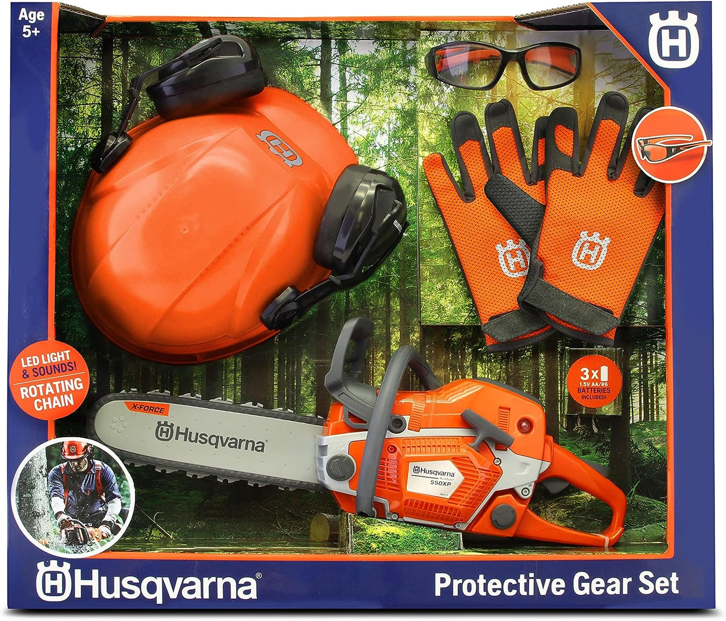Husqvarna 531099501 550XP Toy Chainsaw and Personal Protection Equipment Kit