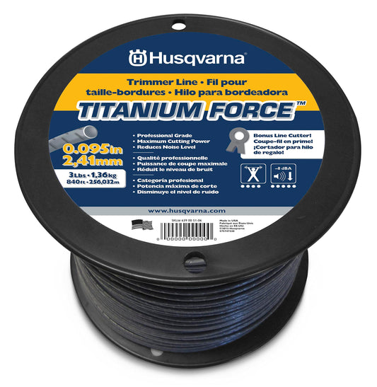Husqvarna String Trimmer line .095-Inch 840ft Spool Titanium Force High Efficiency Long Life Faster Acceleration