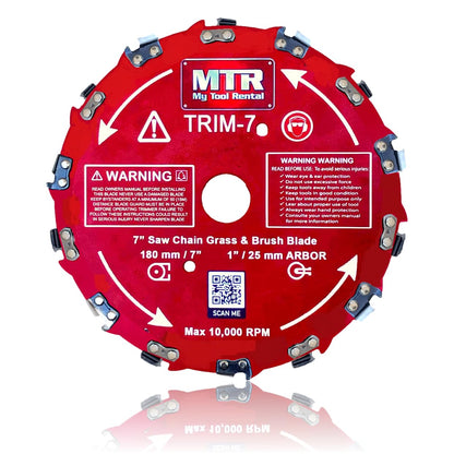MTR Saw Chain Tooth Brush Cutter Blades Circular Blade Weed Eater Cutter Trimmer 10,000RPM Steel Grass Brush Cutter Blade Forest Trees Wood Metal Multi Use Blades & Bundle Kits (7")