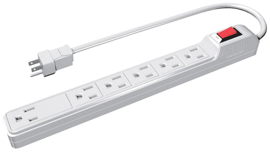 6 Outlet All Purpose Power Strip Color: White