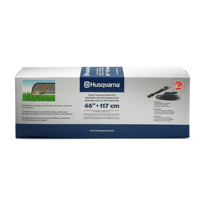 Husqvarna 46-Inch Mulch Kit for Lawn Tractor or Zero-Turn Mower, Mulch Plate Attachment with Two Lawn Mower Blades and Mounting Hardware, Black