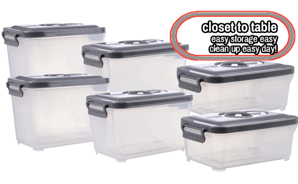 MTR Set of 3 Value Pack Storage Containers Vented Hole & Vacuum Pump BPA Free Kitchen Storage Dishwasher Safe Microwave Safe Freezer Safe Airtight Silicone Containers Leakproof & Reusable